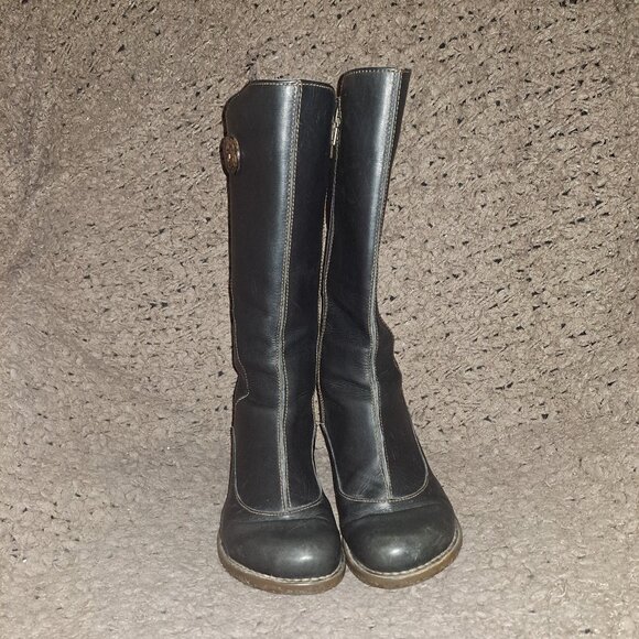 EL NATURALISTA-Black Leather-Side Zip-Calf High-Sz 38-HTF-Excellent - Picture 3 of 7